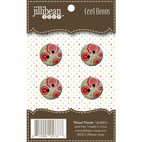Jillibean Soup - Cool Beans - Wood Buttons - Wood Flower