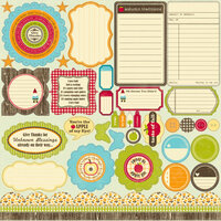 Jillibean Soup - Apple Cheddar Soup Collection - Pea Pods - 12 x 12 Die Cut Paper - Shapes