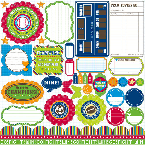 Jillibean Soup - Game Day Chili Collection - Pea Pods - 12 x 12 Die Cut Paper - Shapes