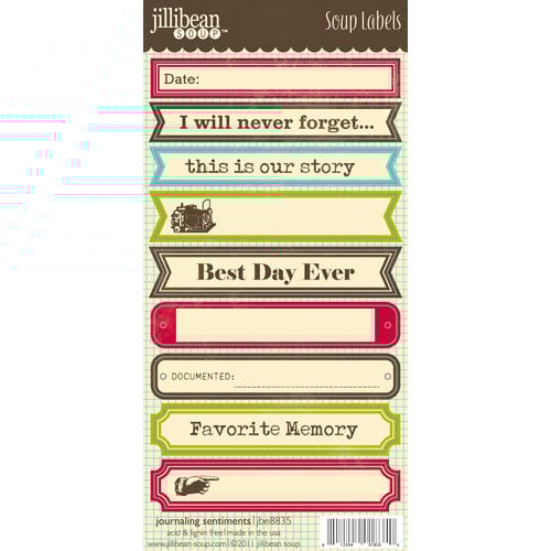 Jillibean Soup - Cardstock Stickers - Soup Labels - Journaling