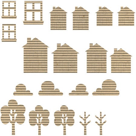 Jillibean Soup - Corrugated Shapes Collection - Houses