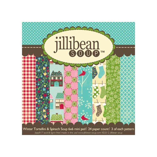 Jillibean Soup - Winter Tortellini and Spinach Soup Collection - 6 x 6 Paper Pad
