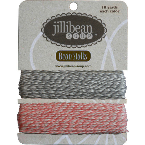 Jillibean Soup - Bean Stalks Collection - Bakers Twine - Gray and Light Pink