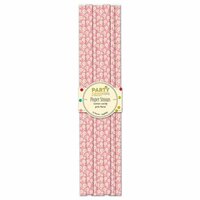 Jillibean Soup - Party Playground Collection - Paper Straws - Cotton Candy Pink Floral