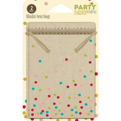 Jillibean Soup - Party Playground Collection - Muslin Treat Bags - Multi Color Dot