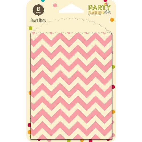 Jillibean Soup - Party Playground Collection - Favor Bags - Cotton Candy Pink Chevron