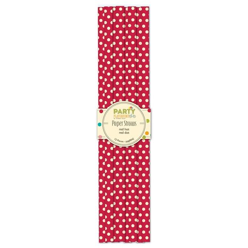 Jillibean Soup - Party Playground Collection - Paper Straws - Red Hot Red Dot