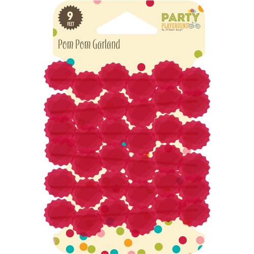 Jillibean Soup - Party Playground Collection - Pom Pom Garland - Red Hot Red