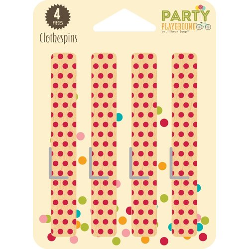 Jillibean Soup - Party Playground Collection - Clothespins - Red Hot Red Dot