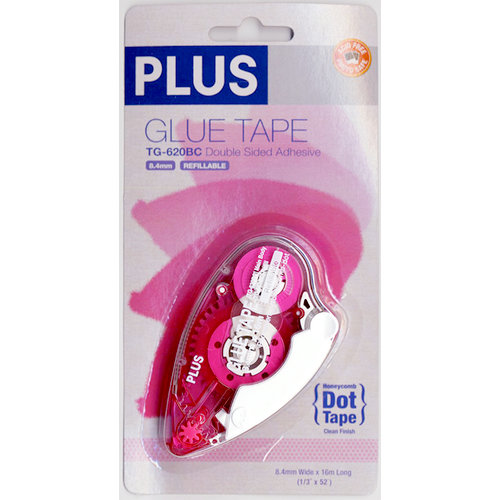 Plus Corporation - Double Sided Glue Tape - Honeycomb Dot - Dispenser - Permanent