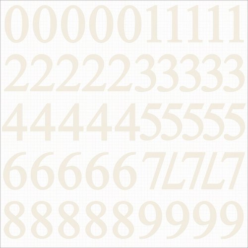 Kaisercraft - Alphabet Stickers - Number - Ivory