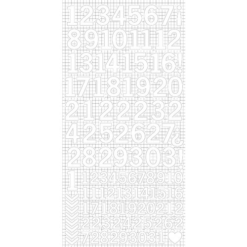 Kaisercraft - Cardstock Stickers - Numbers - White