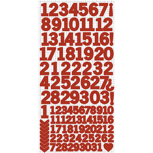 Kaisercraft - Cardstock Stickers - Numbers - Red
