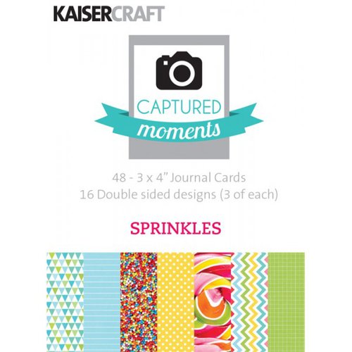 Kaisercraft - Captured Moments Collection - 3 x 4 Double Sided Journal Cards - Sprinkles