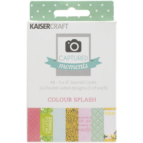 Kaisercraft - Captured Moments Collection - 3 x 4 Double Sided Journal Cards - Colour Splash