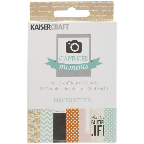 Kaisercraft - Captured Moments Collection - 3 x 4 Double Sided Journal Cards - Necessities