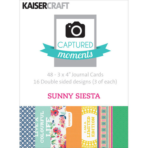 Kaisercraft - Captured Moments Collection - 3 x 4 Double Sided Journal Cards - Sunny Siesta