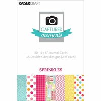 Kaisercraft - Captured Moments Collection - 4 x 6 Double Sided Journal Cards - Sprinkles