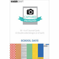 Kaisercraft - Captured Moments Collection - 4 x 6 Double Sided Journal Cards - School Days