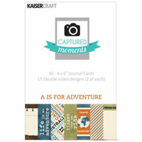 Kaisercraft - Captured Moments Collection - 4 x 6 Double Sided Journal Cards - A is for Adventure