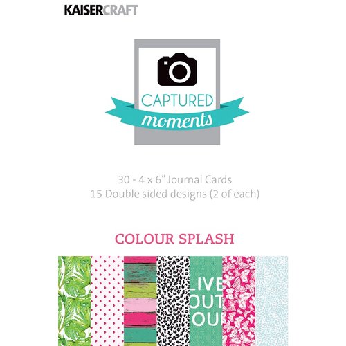 Kaisercraft - Captured Moments Collection - 4 x 6 Double Sided Journal Cards - Colour Splash