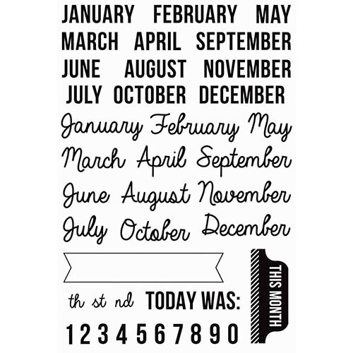 Kaisercraft - Captured Moments Collection - Clear Acrylic Stamps - Months