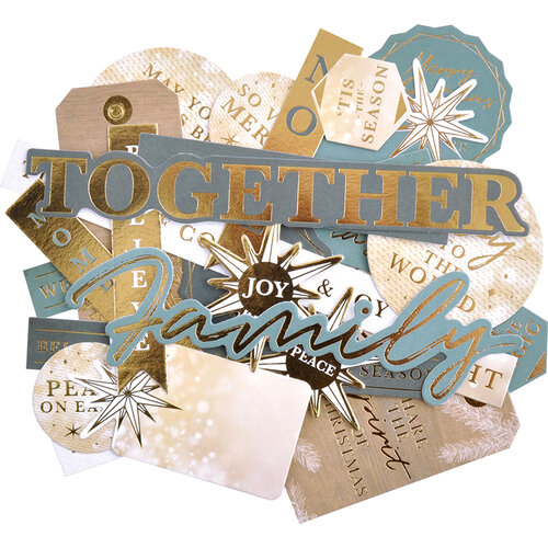 Kaisercraft - Emerald Eve Collection - Christmas - Collectables - Die-Cut Cardstock Pieces - Sentiments