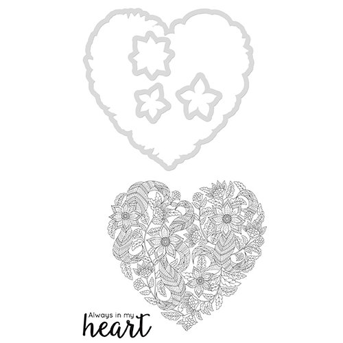 Kaisercraft - Decorative Dies and Clear Acrylic Stamps - Heart