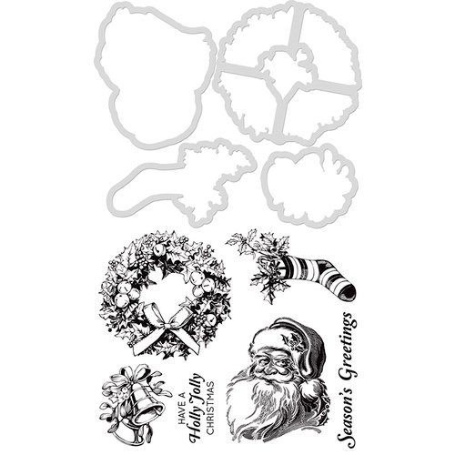 Kaisercraft - Christmas - Decorative Dies and Clear Acrylic Stamps - Season's Greetings