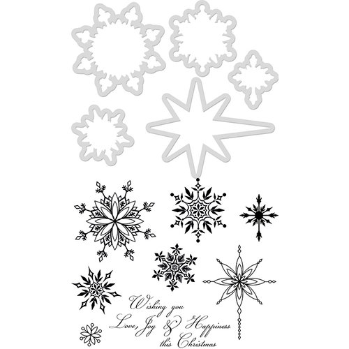 Kaisercraft - Decorative Die and Clear Acrylic Stamps - Snowflakes and Stars
