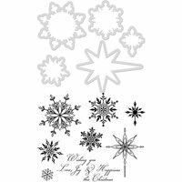 Kaisercraft - Decorative Die and Clear Acrylic Stamps - Snowflakes and Stars