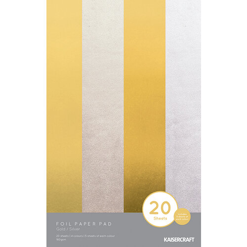 Kaisercraft - 5 x 8 Foil Paper Pad - Gold and Silver - 20 sheets
