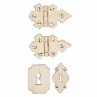 Kaisercraft - Flourishes - Die Cut Wood Pieces - Locks and Hinges