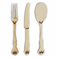 Kaisercraft - Flourishes - Die Cut Wood Pieces - Fork Knife and Spoon