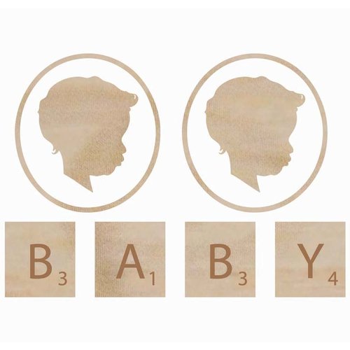 Kaisercraft - Flourishes - Die Cut Wood Pieces - Baby Face - Boy