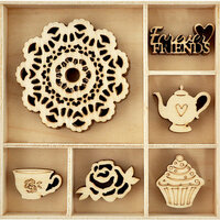 Kaisercraft - Flourishes - Die Cut Wood Pieces Pack - Tea Party