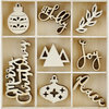 Kaisercraft - Mint Wishes Collection - Christmas - Flourishes - Die Cut Wood Pieces - Jolly Christmas