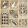 Kaisercraft - Rose Avenue Collection - Flourishes - Die Cut Wood Pieces - Secret Garden