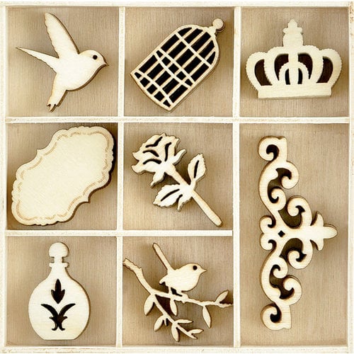 Kaisercraft - Flourishes - Die Cut Wood Pieces Pack - Pretty