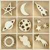 Kaisercraft - Flourishes - Die Cut Wood Pieces - Star and Moon