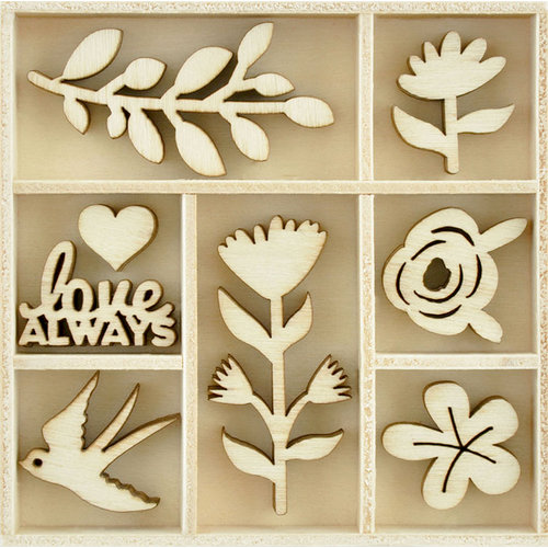 Kaisercraft - Flourishes - Die Cut Wood Pieces Pack - Blooming