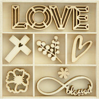 Kaisercraft - Flourishes - Die Cut Wood Pieces Pack - Blessings