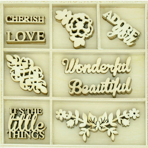 Kaisercraft - Flourishes - Die Cut Wood Pieces Pack - Wonderful