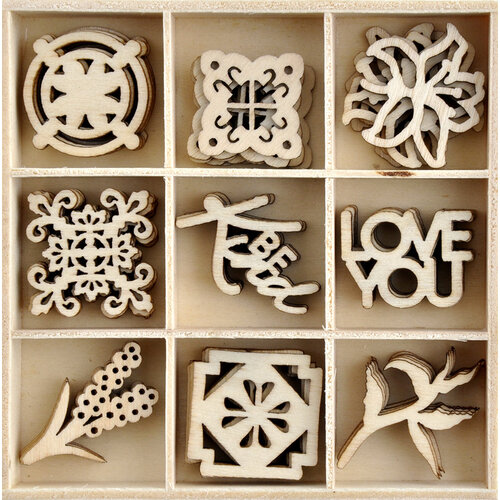Kaisercraft - Flourishes - Die Cut Wood Pieces - Lily and Moss
