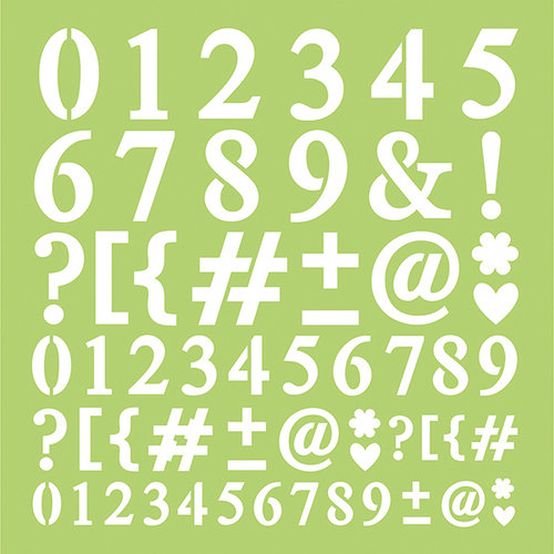 Kaisercraft - 12 x 12 Stencils Template - Number and Punctuation
