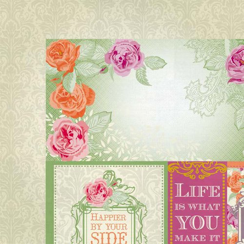 Kaisercraft - Flora Delight Collection - 12 x 12 Double Sided Paper - Happiness
