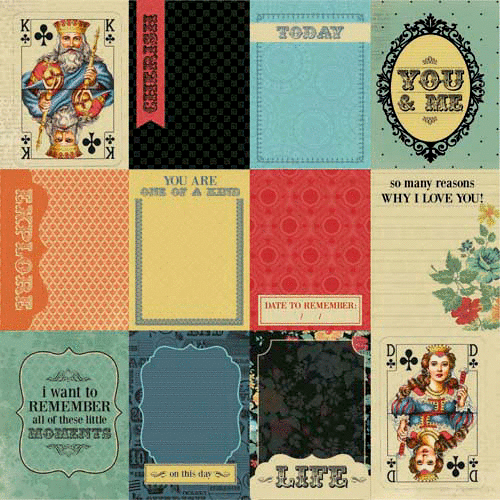 Kaisercraft - The Looking Glass Collection - 12 x 12 Double Sided Paper - Queen of Hearts
