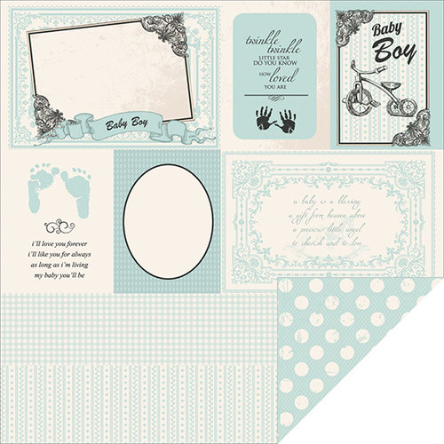 Kaisercraft - Pitter Patter Collection - 12 x 12 Double Sided Paper - Little Feet