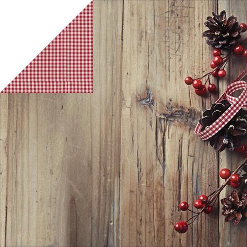 Kaisercraft - Basecoat Christmas Collection - 12 x 12 Double Sided Paper - Berry