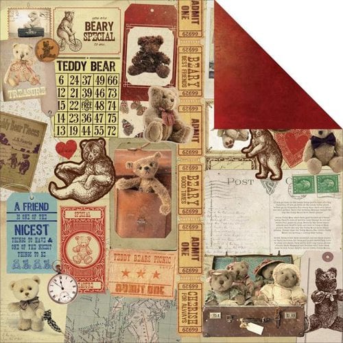 Kaisercraft - Teddy Bears Picnic Collection - 12 x 12 Double Sided Paper - Teddy
